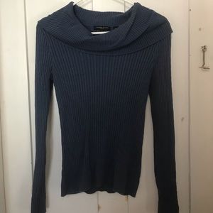 Blue cowl neck sweater, size S